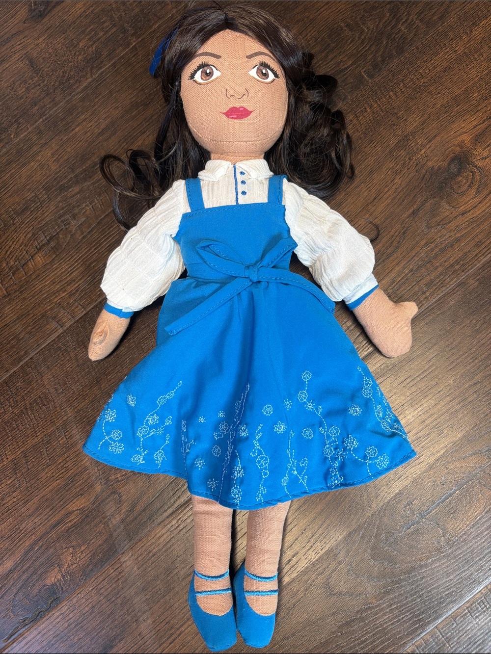 Disney Belle Blue Floral Dress Kids Cloth Doll - Beauty and the Beast  17 inch